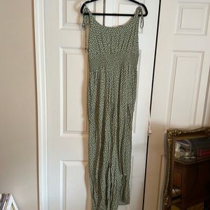 Green Patterned Jumpsuit